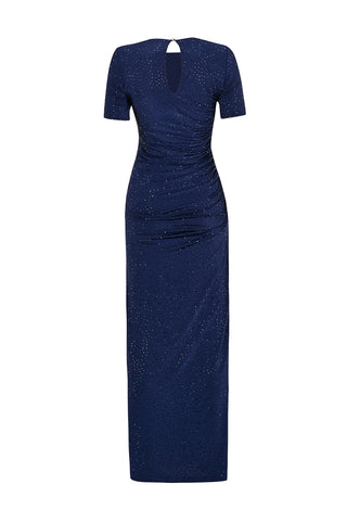 Crystal Embellished Navy Jersey Dress