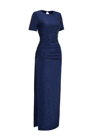 Crystal Embellished Navy Jersey Dress