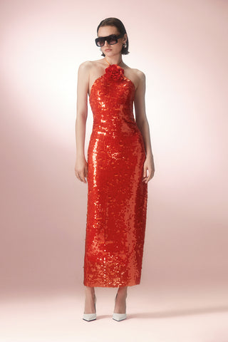 Halter Neck Sequinned Dress