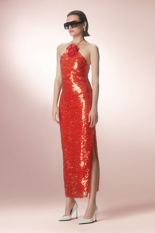 Halter Neck Sequinned Dress