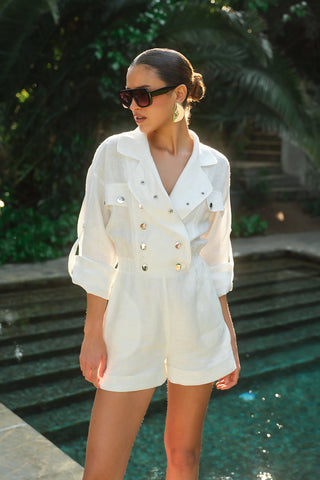 White Linen Playsuit