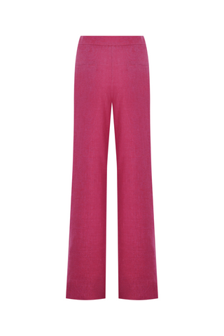 Straight-leg Linen Pants - Pink