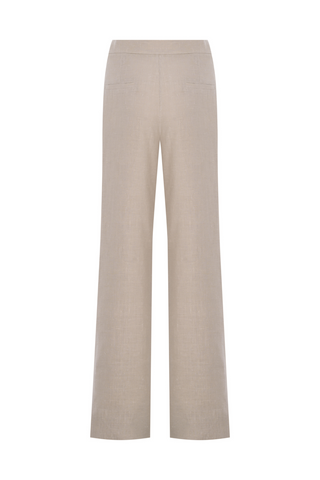 Straight-leg Linen Pants - Beige