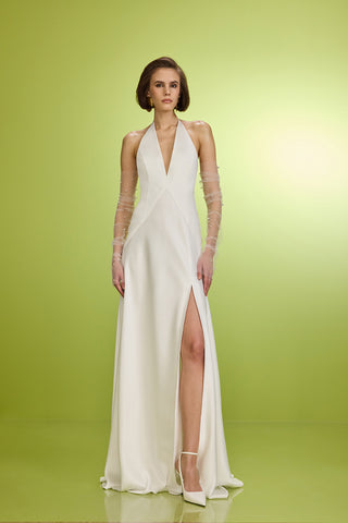 V-Neck Maxi Dress - Ecru