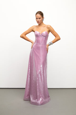 Sequined Pink Gown