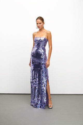 Lilac Sequined Maxi Dress