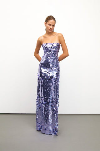 Lilac Sequined Maxi Dress