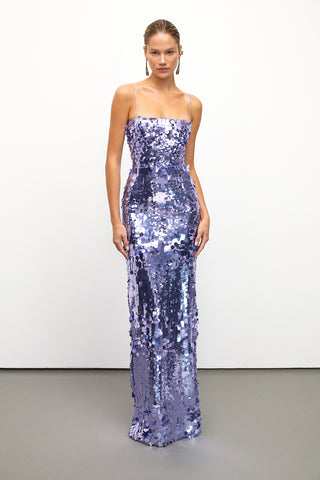 Lilac Sequined Maxi Dress