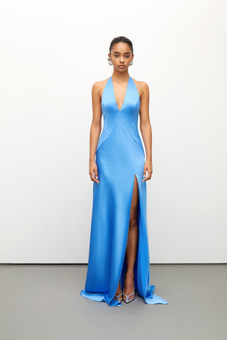 V-Neck Maxi Dress - Blue