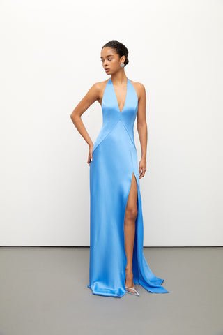 V-Neck Maxi Dress - Blue