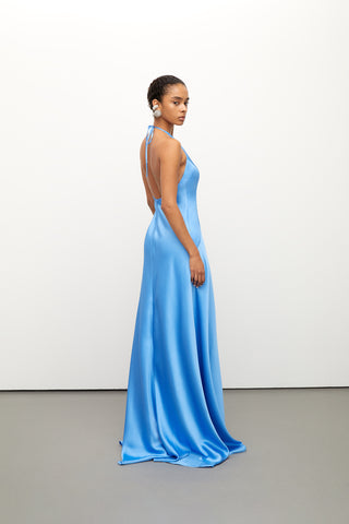 V-Neck Maxi Dress - Blue