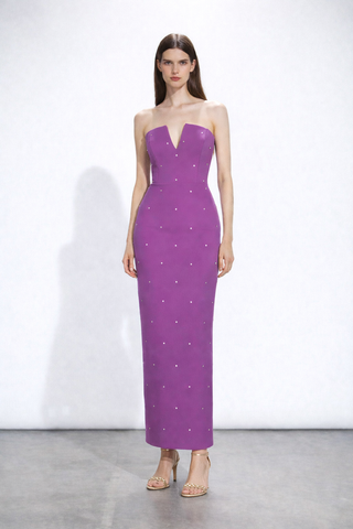 Austin Maxi Crepe Dress- Lilac