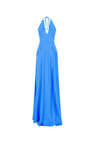 V-Neck Maxi Dress - Blue