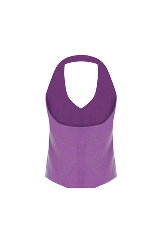 Linen Vest - Purple