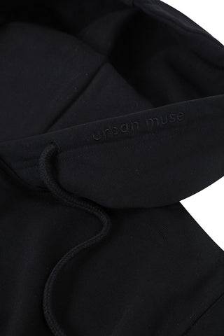 Black Cotton Hoodie