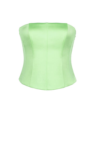 Green Lace-up Corset Top