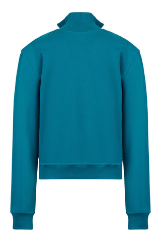 Embroidered Cotton Sweatshirt - Blue
