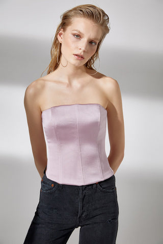 Lilac Lace-up Corset Top