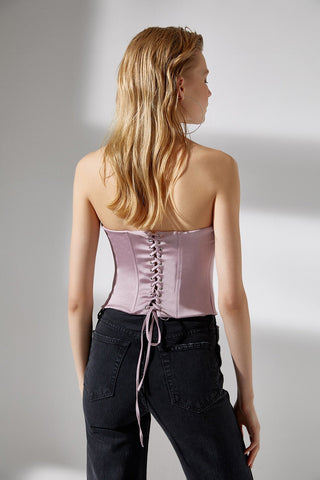 Lilac Lace-up Corset Top