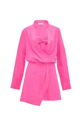 Wrap Dress With Bustier - Pink