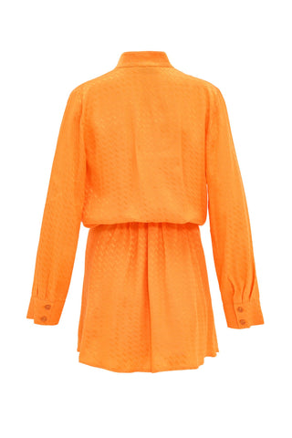 Wrap Dress With Bustier - Orange
